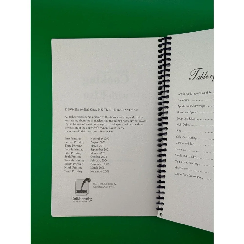 Amish Home Cooking with Elsa Cookbook 500 Recipes 2009 Spiral Bound